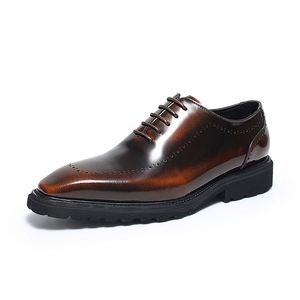 Nouvelle Arrivée Chaussures Derby Britanniques Haut de Gamme Tendance Plateforme Formelles d'Affaires Chaussures de Mariage pour Hommes - Product Image 5