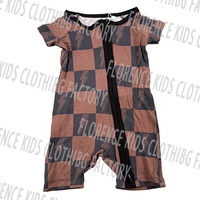DH ODM Boutique Retro Patriottische Eendjesprint Meisjes Kledingset Elastische Bamboe Geruite Pyjama's voor de Amerikaanse en Australische Markt
