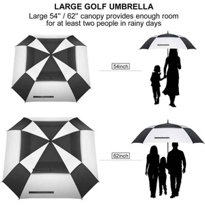 Double Layer Custom logo Golf <b>Umbrella</b> 27" Printed Windproof 60 Inch square Golf <b>Umbrella</b> for Promotional Custom logo Printing - Product Image 4