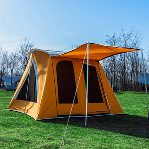 Luxury Foldable Camping <b>Tent</b> House Spring Outdoor Picnics TC Cotton Canvas Large Family Glamping Ridge <b>Tent</b> - Product Image 1