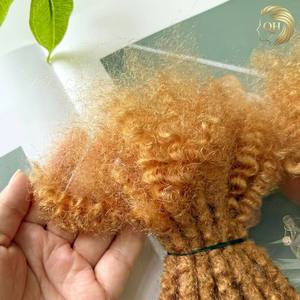 Extensions de cheveux humains brésiliens 100% premium, afro crépus, dreadlocks, plumes, 10-16 pouces # 27 <span class=keywords><strong>Blonde</strong></span> Soft Natural Looking Remy Perm - Product Image 4