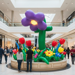 Décoration florale géante gonflable Airvon, modèle de fleur en Oxford à grande échelle pour les présentations en <span class=keywords><strong>centre</strong></span> <span class=keywords><strong>commercial</strong></span>, atrium, événements en plein air, place publique - Product Image 2