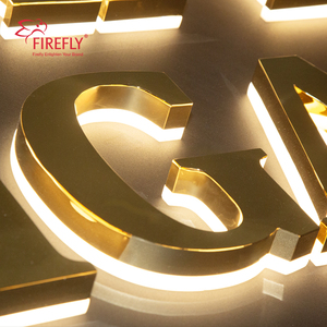 Tùy chỉnh <span class=keywords><strong>Backlit</strong></span> mạ điện dấu hiệu Vàng logo công ty dẫn đăng ký thép không gỉ trong nhà ngoài trời cửa hàng kinh doanh signage - Product Image 6
