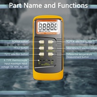 Sondes thermocouples industrielles USB en plastique de type K, thermomètres de surface à double canal, modèle OEM/ODM 6802 avec fonction Max/Min Hold