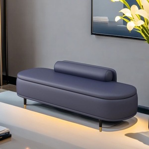 Nordic minimalist <b>bed</b> and sofa room <b>end</b> table sofa cloakroom clothing store long bench hotel sauna leisure sofa - Product Image 4
