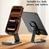 Nouveau support de téléphone portable pour bureau, réglable en hauteur, base stable, pliable, avec coussinet antidérapant, support de tablette en ABS, compatible avec