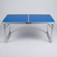 Ensemble table et chaises pliantes en aluminium pour extérieur 120x60cm, table de camping, pique-nique, fête, 4 places