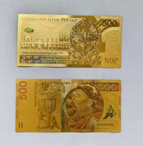 Polônia conjunto completo 6 peças Gold Foil Plated <span class=keywords><strong>Banknote</strong></span> Papel Dinheiro para Home Decor - Product Image 5