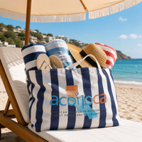 Sac fourre-tout en toile de coton imprimé numérique personnalisé, grande capacité, pour les trajets quotidiens et les voyages, avec fermeture à glissière et bouton