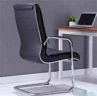 Chaise de bureau de réunion exécutive à dossier moyen en cuir PU avec cadre métallique fixe, chaises de visite