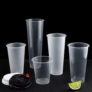 Gobelets en plastique transparent givré jetables de 90 mm de diamètre, en PP injecté, avec logo personnalisé, pour jus, smoothies et thé au lait – Prix usine - Product Image 4