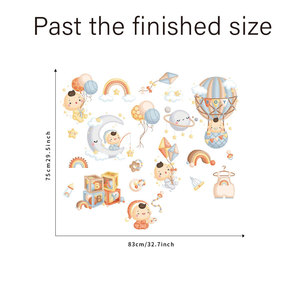 Decorazione <span class=keywords><strong>camera</strong></span> <span class=keywords><strong>da</strong></span> <span class=keywords><strong>letto</strong></span> cartone animato arcobaleno con palloncino bambino scuola materna <span class=keywords><strong>adesivi</strong></span> <span class=keywords><strong>da</strong></span> parete immagine - Product Image 6