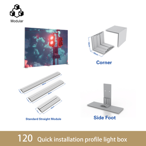 Caixa de luz LED pop-up com luz de fundo SEG para exibição de estandes de exposições de feiras comerciais publicitárias