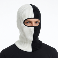 Masque de ski à 3 trous, couvre-visage complet, bonnet balaclava, couleur assortie pour l'hiver, coupe-vent, pour le voyage, le cyclisme, bonnet tricoté Y2K, accessoires unisexes