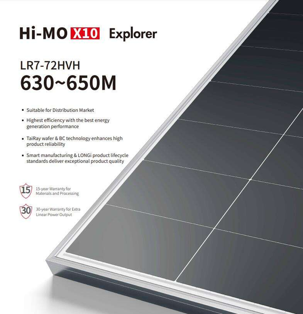 Longi Himo X10 650-665W Solar Panel at Stock Monocrystalline PV Modules N Type Longi Solar Panel for Home System