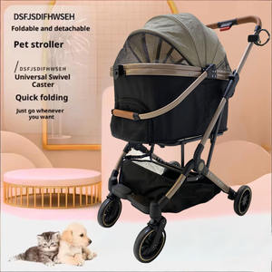 Jxb हॉट सेलिंग आउटडोर हल्के लुभावनी फोल्डेबल बिल्ली कुत्ते ट्रॉली 4 पहियों पालतू आपूर्ति निर्माता - Product Image 4