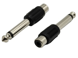 מתאם מחבר זכר 6.35 מ\"מ לשקע RCA נקבה, מתאם שקע <span class=keywords><strong>1</strong></span> RCA ל-6.35 מ\"מ, מחבר שמע AV, תקע מונו 6.35 - Product Image 1