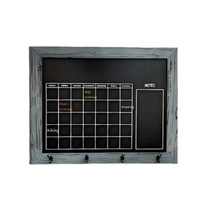 <span class=keywords><strong>Tableau</strong></span> noir mural combiné avec crochets métalliques, grand <span class=keywords><strong>tableau</strong></span> d'affichage magnétique 24" x 30" avec calendrier mensuel - Product Image 1