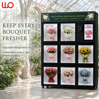 Distributeur automatique intelligent de bouquets de fleurs à 8 compartiments avec système de refroidissement et surveillance à distance de l'inventaire