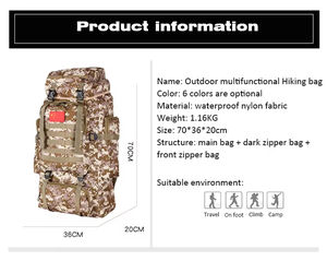 Sac à dos tactique camouflage étanche chasse Camping survie Trekking sac à dos camouflage sac à dos tactique - Product Image 3