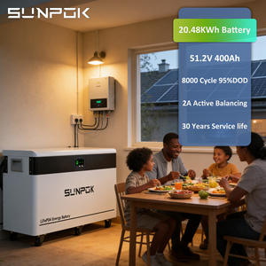 Batteries au lithium-ion Lifepo4 SUNPOK 48V 51.2V 400Ah 20kwh, système <span class=keywords><strong>de</strong></span> stockage d'énergie domestique, <span class=keywords><strong>batterie</strong></span> <span class=keywords><strong>de</strong></span> <span class=keywords><strong>secours</strong></span> murale - Product Image 1