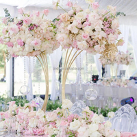 Support à fleurs, centre de table, grands vases trompette transparents, cérémonie, support à fleurs transparent pour centres de table de mariage