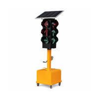 Feux de signalisation routière solaires mobiles à hauteur réglable 200 mm, 3 directions, avec roues