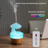 Nuage de pluie Humidificateur de champignon Diffuseur 7 couleurs Led Lumières Timing Diffuseur d'huiles essentielles Gouttes de pluie Humidificateur d'air Cadeau maison