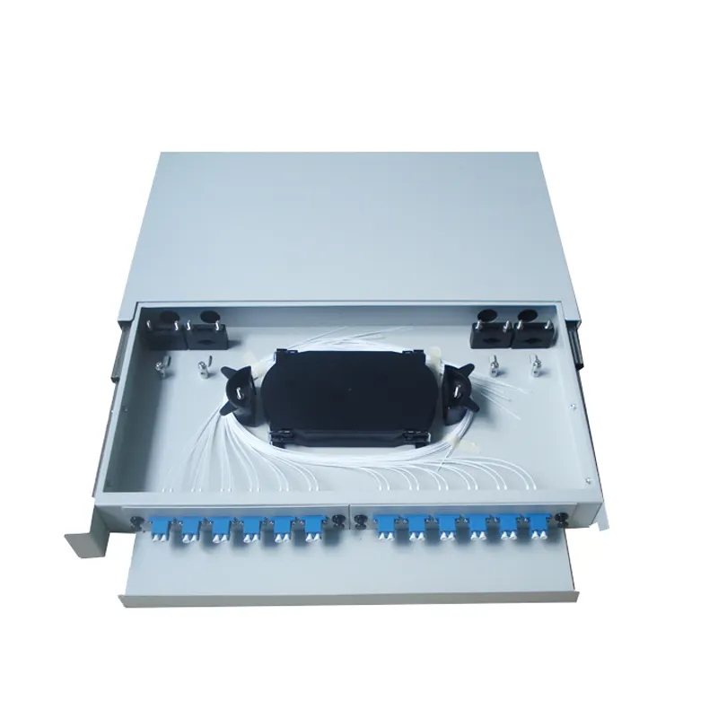 24 48 72 96 Port 19 Inci 1U Slideable Rack Mount Panel Patch Serat Optik dengan Sistem Adapter Indoor Outdoor ODF