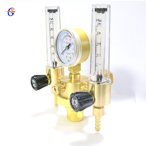 เครื่องวัดก๊าซอาร์กอนแบบสองช่องทาง ทองเหลือง 25 ปอนด์ต่อตารางนิ้ว ควบคุมการไหลแบบสองขั้นตอนลดแรงดัน - Product Image 3