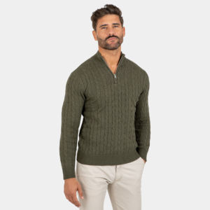 <span class=keywords><strong>Cardigan</strong></span> da <span class=keywords><strong>Uomo</strong></span> <span class=keywords><strong>con</strong></span> Mezza <span class=keywords><strong>Cerniera</strong></span> in Cotone Melange 100% 7GG, Design Personalizzato all'Ingrosso per l'Autunno - Product Image 1