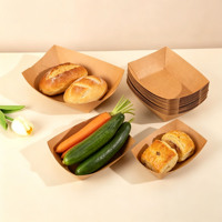 Caja de Picnic de Papel de Grado Alimenticio, Caja de Almuerzo de Cartón Kraft Impresa Personalizada para Fiestas al Aire Libre, Catering, Empaque para Sándwiches, Frutas y Bocadillos