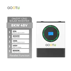 GOOTU 8000W 48V सौर शक्ति औंधा कनवर्टर 12V 220V एकल चरण समानांतर अधिकतम 6pcs 8KW सौर संकर पलटनेवाला बैटरी के बिना