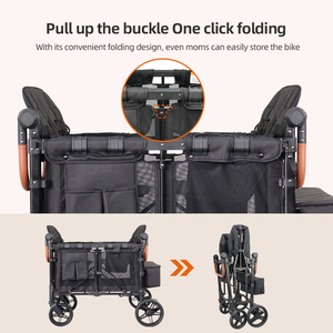 Xe đẩy trẻ em <span class=keywords><strong>4</strong></span> chỗ ngồi chất lượng cao, có thể gấp gọn, kèm mái che nắng có thể điều chỉnh - Product Image 4