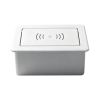 Prise de bureau coulissante latérale, 2 prises électriques standard britanniques, USB type C, blanc