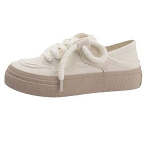 Sneakers in Tela con Lacci per <span class=keywords><strong>Donna</strong></span> - Design a Doppio Uso, Suola Spessa, <span class=keywords><strong>Scarpe</strong></span> Casual Bianche in Tela per Signore - Product Image 6