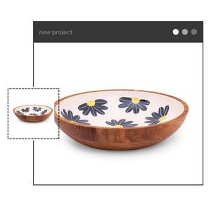 Ensaladera de frutas de madera con revestimiento de esmalte Tazón de madera para lavavajillas para alimentos - Product Image 2