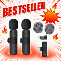 Microphone Lavalier sans Fil Portable K9 Mini Clip-on pour Smartphone, Appareil Photo, Vlog, Diffusion en Direct, Enregistrement d'Interviews