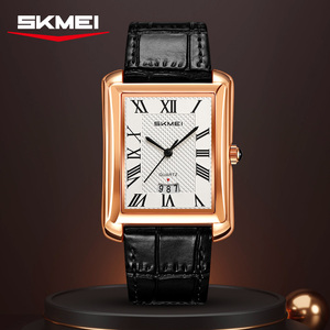 Montre pour femmes de style minimaliste avec petit cadran carré, étanche 3ATM, mouvement japonais, bracelet en cuir véritable, montre à quartz pour femmes avec date - Product Image 5