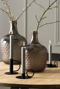 Bougeoir et chandelier décoratifs modernes de luxe en métal noir mat pour Noël et les mariages - Product Image 2