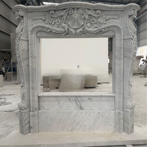 Contour de cheminée en marbre naturel sculpté, style européen, pour villa, hôtel, décoration de maison de luxe - Product Image 5