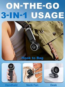 Rechargeable Handheld With Ice Compress Cooling 5 Speed 13500Rpm Strong Wind Portable Fan for Camping - Product Image 6