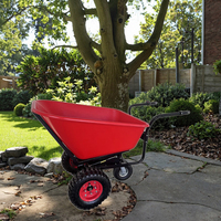 Brouette agricole à 3 roues, mini-dumper de chantier pour ciment, chariot à main, benne basculante pour déchets, brouette électrique
