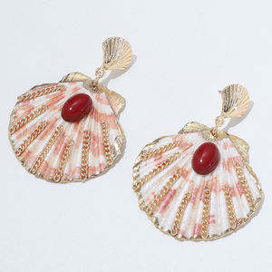 Kaimei เครื่องประดับแฟชั่นต่างหูเปลือกหอยแฟชั่นยอดนิยมในช่วงวันหยุดพักผ่อนต่างหูยอดนิยมฤดูร้อนชุดใหม่ต่างหูเปลือกหอยทะเลแบบย้อนยุคสำหรับผู้หญิง - Product Image 1