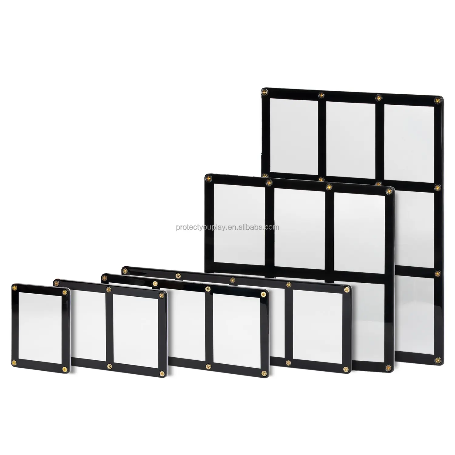 1/2/3/4/6/9 Card Black Frame Screwdown Holder Black Border Card Holder