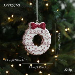 Pink Themed Christmas Party Decor Candy Doughnut Snowman Lollipop <b>Glitter</b> Xmas Baubles Environmental Friendly Luxury - Product Image 3