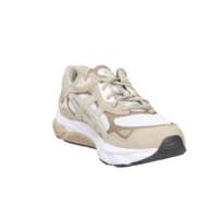 Chaussures de basket-ball pour hommes en daim respirant beige et blanc