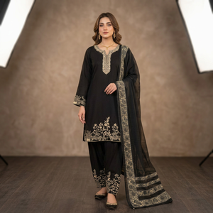 TENNECY Women's <b>Ankle</b>-Length Real Hand Mirror Sequence Embroidery-Party Style Wedding Season Wear for Kurta/Kurti Reversible - Product Image 1