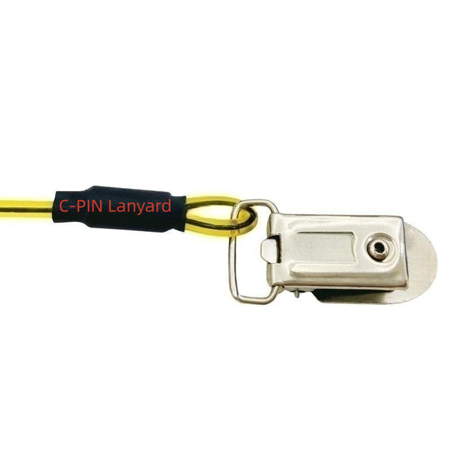 Customized Pvcspring Steel Wire Rope Hard Hat Coil Tether, Steel Cord Tools Coiled Security Tether
