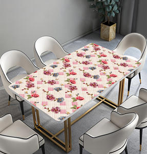 Nappe PVC de style européen de Provence égyptienne impression aquarelle couleur unie texturée motif de petite fleur de vigne pour la maison - Product Image 5